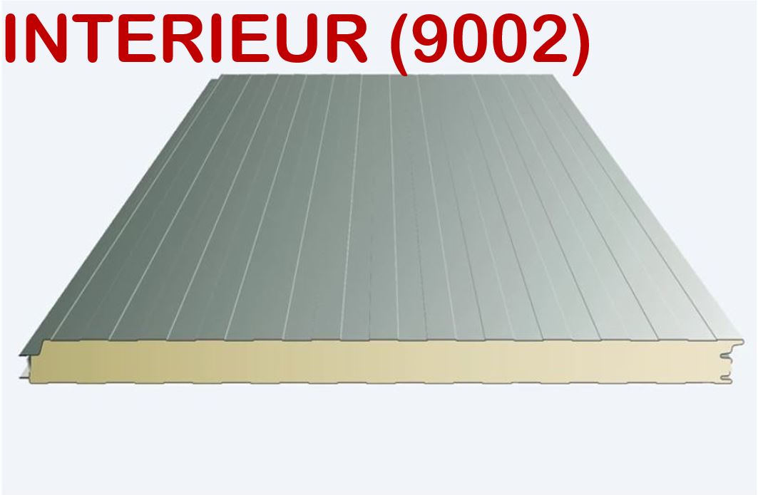 sandwichpanelen wand  VOOR BINNEN 60 mm dik kleur RAL 9002