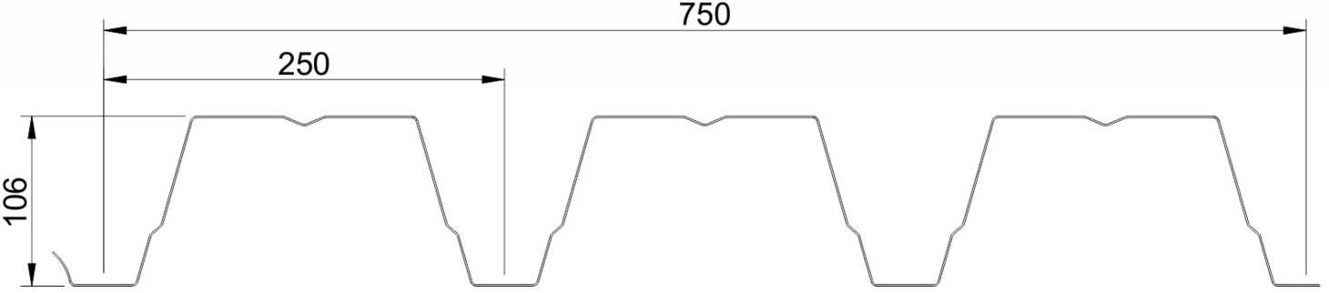 Warmdakprofiel doorsnede