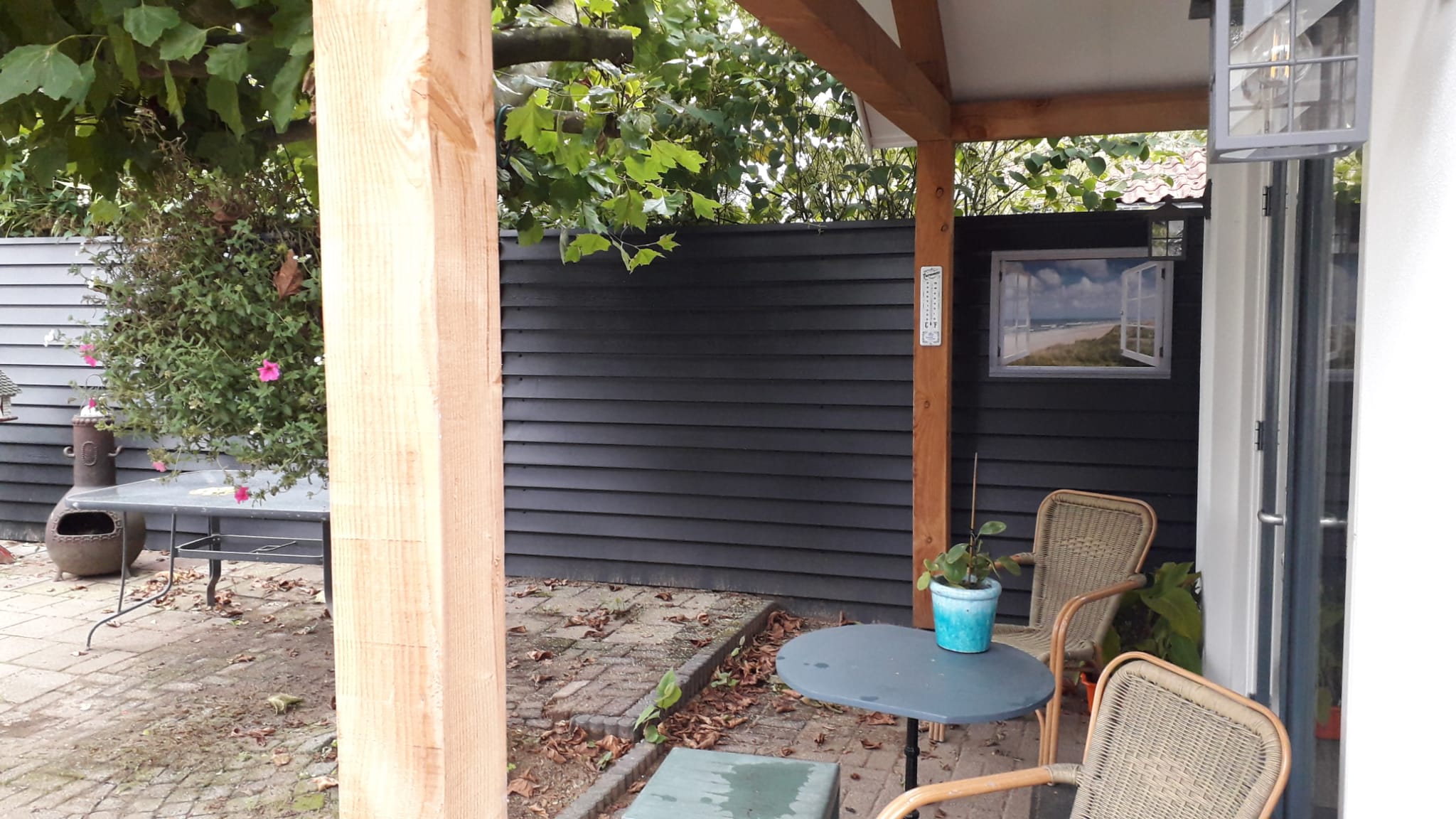 Potdeksel plaat houtnerf ZWART 