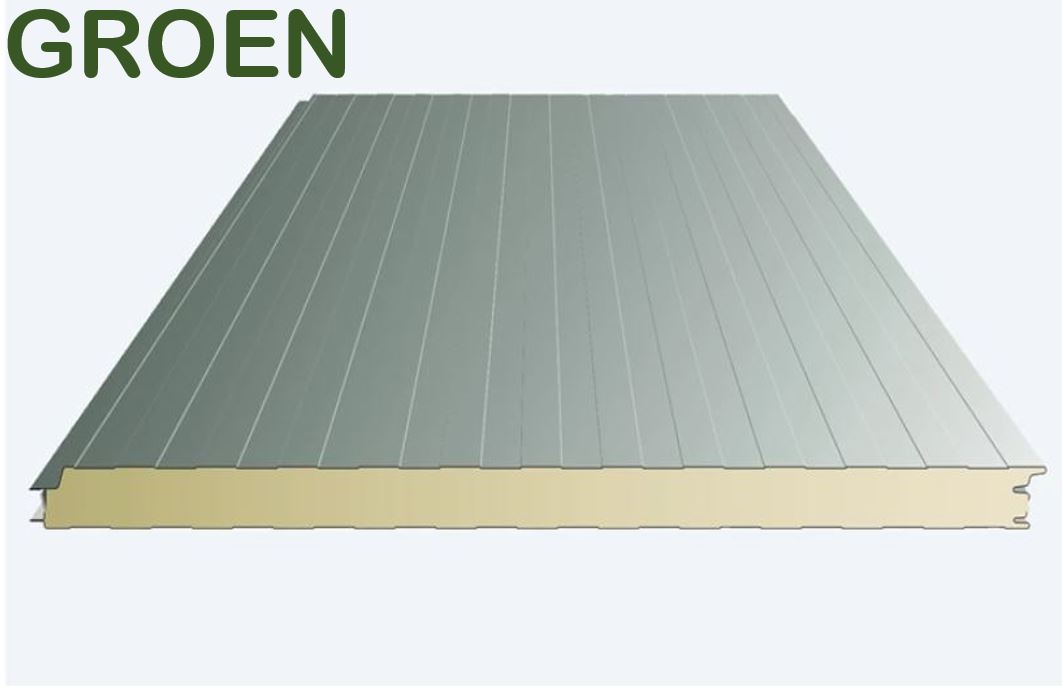 sandwichpanelen wand GROEN 60 of 80 mm dik