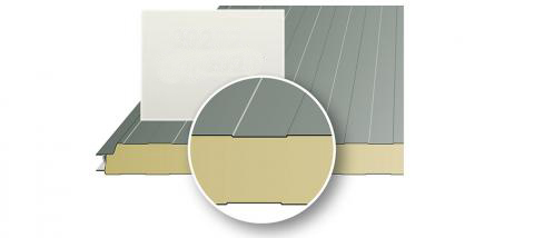 sandwichpanelen wand  VOOR BINNEN 60 mm dik kleur RAL 9002