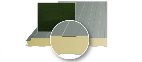 sandwichpanelen wand GROEN 60 of 80 mm dik